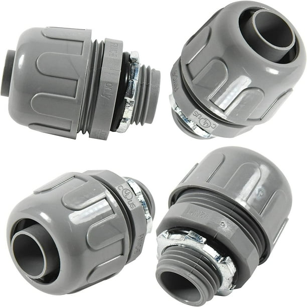 HQRP 4Pack 1/2Inch Nonmetallic Plastic Liquid Tight Connector 180