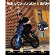 Qlife Spark Electric Bike for Adults, 750W Motor Over 28 MPH(Unlock to 35MPH) EBike, 20 Fat Tires with Dual Suspension & Brakes Motorcycle Black