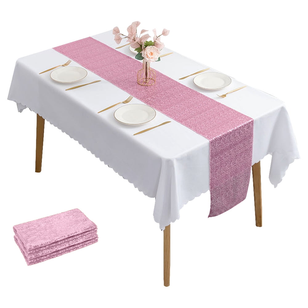 Disco Tischläufer Silber Glitzer - 30x275cm Retro Partydeko - 70er Jahre Discokugel Look