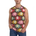 thumbnail image 2 of Lsque Cute Elephants Print Men's Cotton Blend Sleeveless Muscle Shirts (S-3XL)- Moisture Wicking, Odor Protection, UPF 30+,Medium, 2 of 8