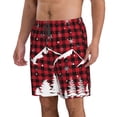 thumbnail image 2 of Goofa Christmas Tree Buffalo Plaid Printed Mens Swim Trunks Summer Quick Dry Short Beach Swimwear Bathing Suits-Small, 2 of 9