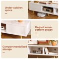 thumbnail image 3 of Mueble TV Alto Brillo Almacenaje Puertas Correderas Gestión Cables Blanco 2 Niveles Pinmoco E-BWHT, 3 of 8