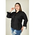 thumbnail image 4 of Blusa manga 3/4 con lazo Roman Fashion /Tallas Extras, 2713 (Negro) negro 40, 4 of 6