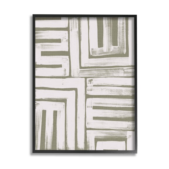 Stupell Industries Patterned Geometric Abstract Shapes Graphic Art Black Framed Art Print Wall Art, Design by June Erica Vess