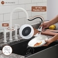 thumbnail image 3 of Mondawe 3 Way Spray Function Bridge Kitchen Faucet, 2 Handles Bathroom Faucets for Sink, with Pull Down Sprayer 8" Widespread 360 Swivel Spout, 3 of 10
