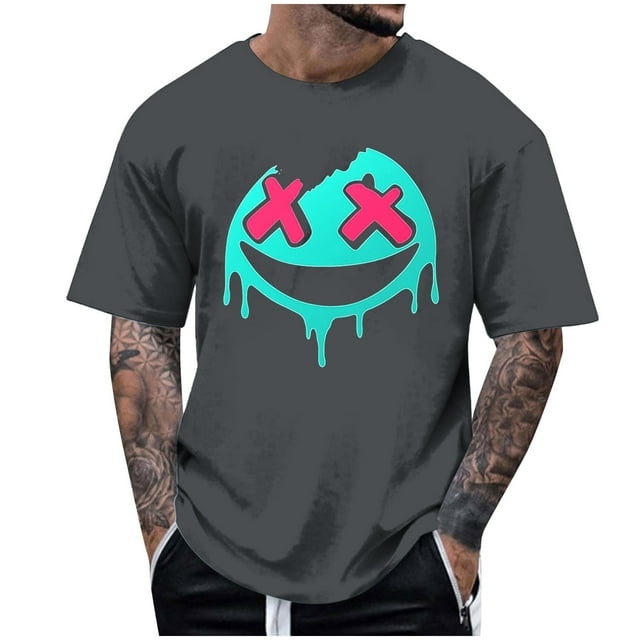 T-shirt d'Halloween pour Homme, T-Shirt Graphique d'Halloween pour Homme avec Imprimé, Haut Décontracté à Manches Courtes et Col Rond pour Costume et Usage Quotidien