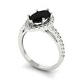 thumbnail image 2 of Clara Pucci 14K White Gold Solid Gold Onyx Halo Anniversary Ring for Women - 2.38 cttw Marquise Cut, 2 of 7