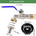 thumbnail image 5 of Accesorios para contenedores IBC Tanque IBC de latón de 3/4 de pulgada Válvula adaptadora de tanque IBC para tanque de agua S60 X 6 IBC como se muestra, como se muestra, 5 of 5