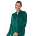 thumbnail image 5 of Aria Women’s Knit Stretch Velour Long Sleeve Zip Front Sleepwear Robe with Pockets, Sizes S-5X, 5 of 5