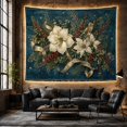 thumbnail image 6 of Framed Cute Animals with Festive Botanical Arrangement, Nostalgic Vintage for Botanical Art Lovers, Wall Decor, Christmas Gift, Tapestry Wall Hanging for Dorm and Living Room, 6 of 7