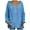 Blue, variant on LYXSSBYX V-Neck Long Sleeve Sweater Tops Hot Sale Clearance for Women Fashion Loose Large Size Solid Color Hood Long Sleeves Sweater Tops