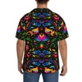 thumbnail image 5 of Haiem Mexican Flower Traditional1 Men's Casual Shirts Short Sleeve Button Down Shirts Fashion Textured Summer Beach Shirt-XX-Large, 5 of 7
