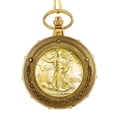 thumbnail image 2 of American Coin Treasures Gold-Layered Silver Walking Liberty Half Dollar Men's Pocket Watch, 2 of 6