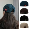 thumbnail image 4 of Vintage Mens Beanie Corduroy Docker Brimless Hat Unisex Cuff Cap Harbour B S0P6, 4 of 9