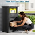 thumbnail image 7 of Nihsuao Package Delivery Box Outdoor with Lockable Secure, Waterproof & UV-Resistant, Anti-Theft Parcel, Large Double Wall Resin Outdoor Deck Box for Porches, Patios, Curbside, Black, 7 of 7