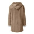 thumbnail image 4 of Qetyuw Winter Coats for Women Warm Fleece Lined Jacket Plus Size Hoodies Faux Suede Pea Coat Horn Button Down Parka Overcoat Sherpa Long Sleeve Outerwear, 4 of 7