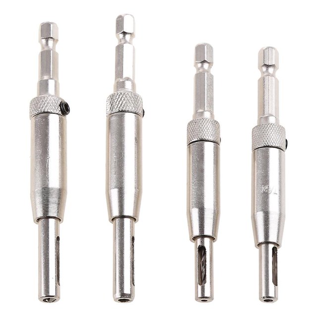 4 unidades de brocas de bisagra autocentradora, herramientas, armario de puerta 5/64 "7/64" 9/64 "11/64" Feliz Sencillez
