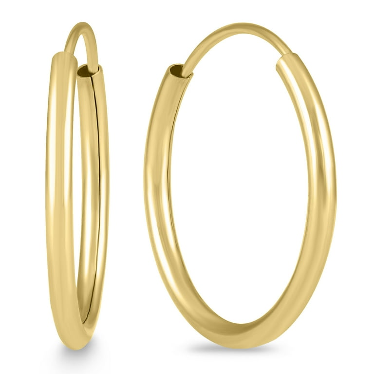 SZUL Women's 17mm Endless 14K Yellow Gold Filled Thin Hoop