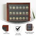thumbnail image 5 of Emma + Oliver Medals Display Case, 14.4x17.7, Removable Shelves, Pin Back, Solid Pine Wood, Mahogany Finish, 5 of 15