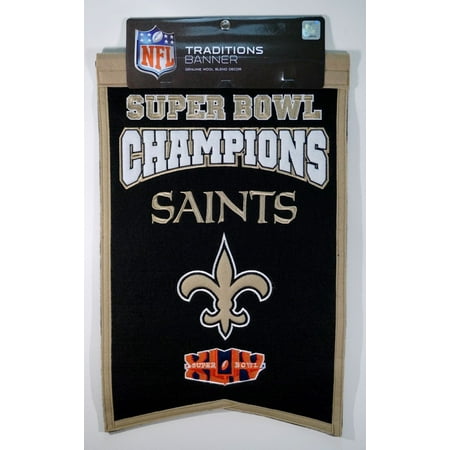 Super Bowl Dynasty Banner - New Orleans Saints Official NFL 14 inch x 22 inch Banner Champion by Winning Streak