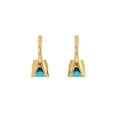 thumbnail image 4 of 14K Solid Gold Lever Back Stud Earrings for Women | 1.06 cttw Round Cut Simulated Turquoise | Yellow Gold, 4 of 5