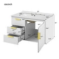 thumbnail image 3 of 30" Floating Bathroom Vanity with Sink, Wall-Mounted Bathroom Cabinet with Soft-Closing Door and Drawers, Ceramic Basin Sink, Easy Assembly, White, 3 of 8