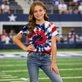 thumbnail image 4 of ITSAME 4th of July T-Shirts for Girls, Round Neck Fashion Print Short Sleeve Kids Patriotic Independence Day Tops Wine Size 3-4T, 4 of 6