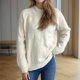 thumbnail image 5 of Suéter de cuello redondo para mujer, moda otoño invierno, tejido, suelto, manga larga, blusa, suéter de cuello redondo, suéter para mujer, 5 of 5