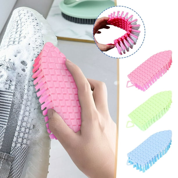 Cepillo de limpieza curvo flexible de cerdas suaves | Empuñadura ergonómica duradera | Cabezal de ducha | Esquina de pared | Bañera | Eliminación de manchas | No se raya | Herramienta doméstica