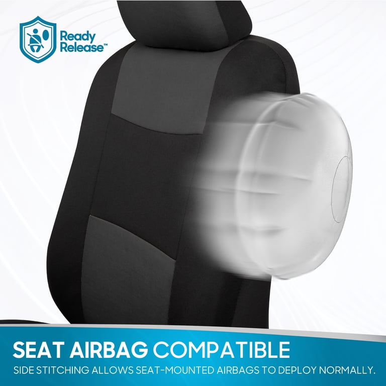 BDK PolyPro Front Seat Covers, Charcoal on Black photo 6