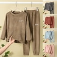 thumbnail image 5 of Moxiu Winter Warm Fleece Teens Kid PJ Sets - Boys Girls Long Sleeve Tops and Pants Plush Loungewear Sleepwear Blue,9-10Years, 5 of 5