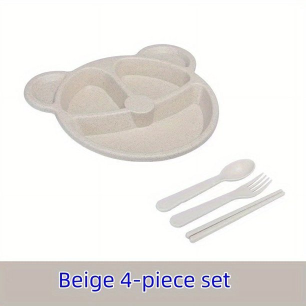 Make Mealtime Fun and Safe with Our Children's Dinner Plate Set - Wheat Grass Baby Dinner Plate, Lightweight and Divided for Kindergarten Baby Food Supplement. Dishwasher Safe, Non-Toxic and BPA Free