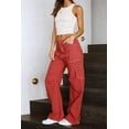 thumbnail image 5 of Women 6 Pockets High Waisted Cargo Pants Wide Leg Casual Pants Combat Military Trouser US 4-18, 5 of 12