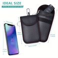 thumbnail image 3 of HLONK Small Pouch with Hook Securing Keyring  Signal Blocking Faraday Bag for Car Keys Anti-theft Remote Entry, 3 of 7