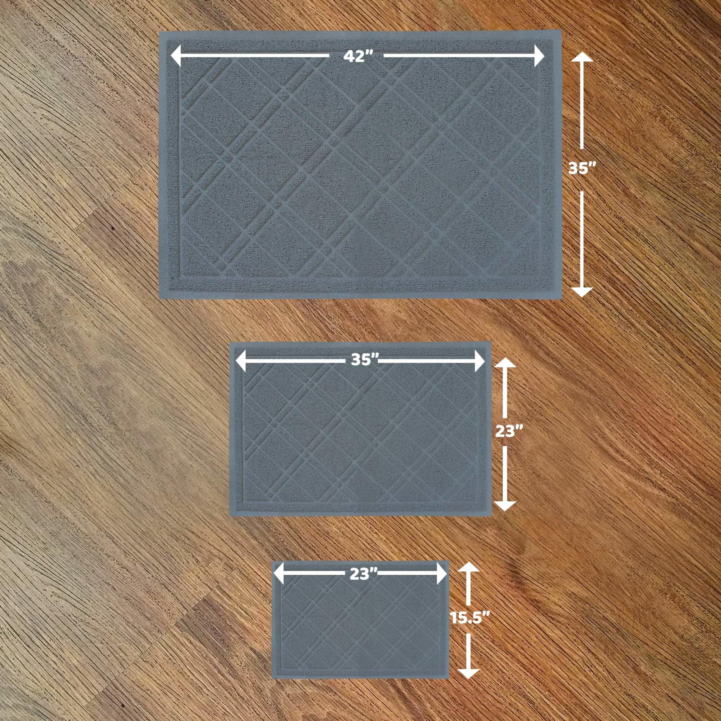 Downtown Pet Supply Non Slip and Washable Cat Litter Mat 35" x 42", Grey
