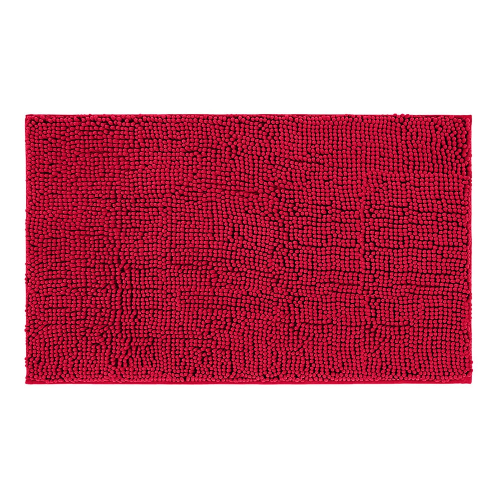 Dirt Trapper Door Mat, Non-Skid/Slip Machine Washable Microfiber Entrance Rug, Shoes Scraper, Dog Door Mat, Super Absorbent Floor Mat for Muddy Wet Shoes and Paws Red 24”×16“