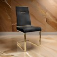 thumbnail image 6 of Gyn 17 Inch Dining Chair Set of 2, Cantilever Base, Black Gold Faux Leather, 6 of 6