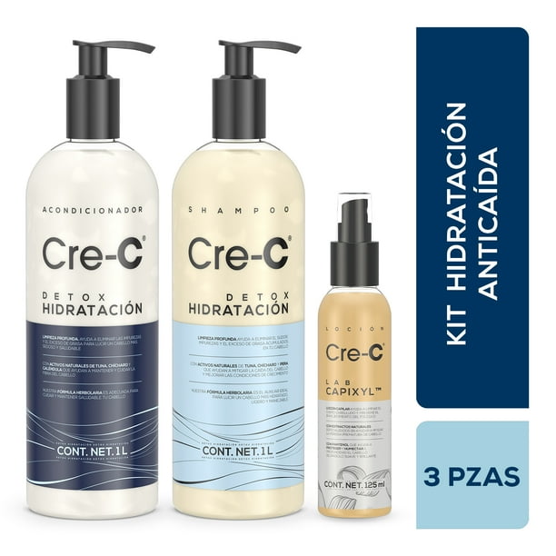Set Shampoo Acondicionador Détox Hidratación y Loción capilar Capixyl Cre-C