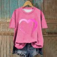 thumbnail image 1 of Puntoco Blusas casuales de moda para mujer, camisetas estampadas con cuello redondo, camisetas de manga corta, 1 of 5