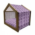 thumbnail image 2 of Mauve Pet House, Gradient and Geometric Circular Pattern with Inner Lines and Ring Balls Digital Graphic, Outdoor & Indoor Portable Dog Kennel with Pillow and Cover, 5 Sizes, Purple, by Ambesonne, 2 of 5