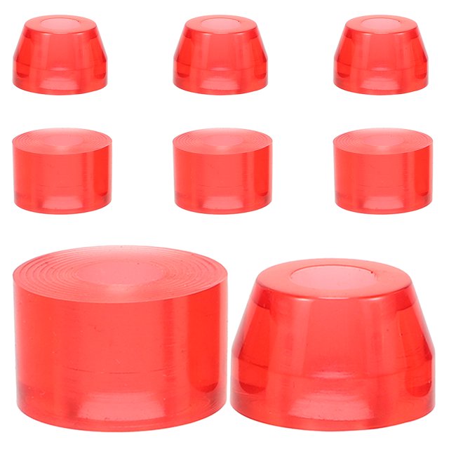 Miangastore Tapis de Planche à Roulettes Antichoc Pads d'Absorption des Chocs Rouge PU pour Débutants 8 Pcs