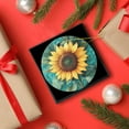 thumbnail image 6 of Round Christmas Ornament Ceramic Keepsake Holiday Christmas Decoration 2.95in - Sunflower in Full Bloom, 6 of 6