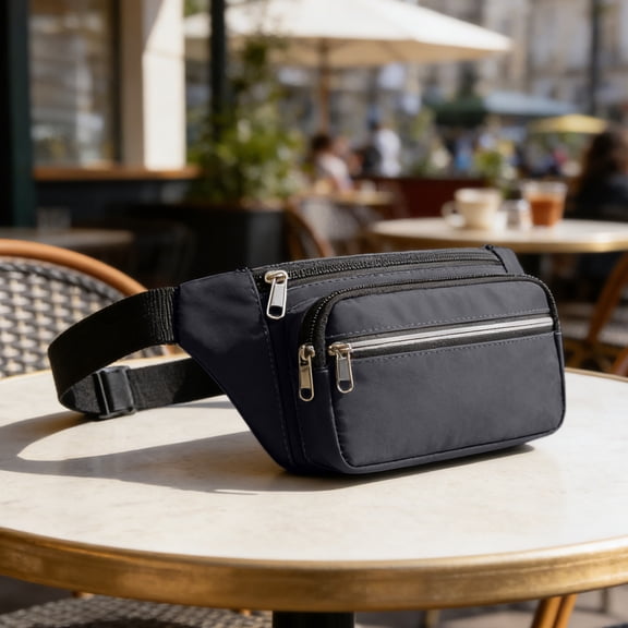 Deeceymbur Unisex Waist Fanny Pack 10x5 Inch Adjustable Strap Waterproof Oxford Fabric for Outdoor Sports Travel Cycling