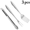 thumbnail image 2 of Coofit 3PCS Barbecue Set Portable Stainless Steel BBQ Grill Tool Barbecue Utensil Set, 2 of 10