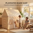 thumbnail image 2 of Wilwolfer Kids Play Tent House with Lights and Carpet, Gold Princess Castle Indoor Outdoor Playhouse for Boys and Girls Ages 3-12, 2 of 9