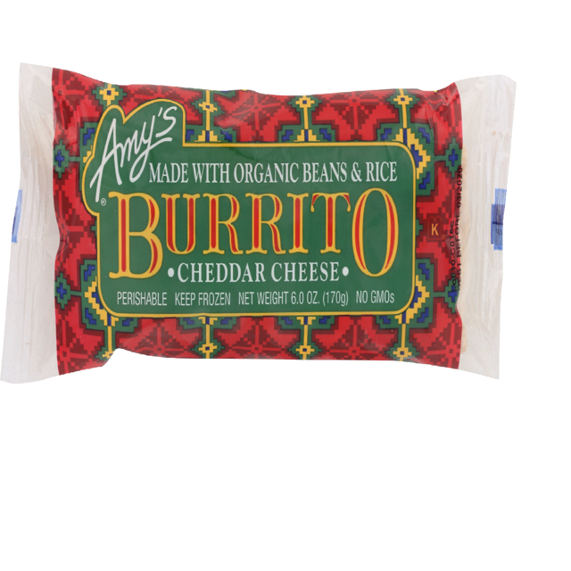Pack of 12, Amy's, Cheddar Cheese And Bean Burrito, 6 oz