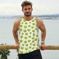 thumbnail image 6 of Uemuo Green Frog Pattern Men's Muscle Shirts Sleeveless Dry Fit Gym Workout Tank Top Lightweight Sports Tank Top Beach Tank Top, Loose-fit Sleeveless Shirt-Medium, 6 of 7