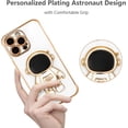 thumbnail image 2 of for iPhone 14 Pro Case Cute 6D Astronaut Case with Stand Function Luxury Plating Case Cover Slim Fit Soft TPU Shockproof Bumper Protective Electroplated Case for Girls Boys,6.1 inch,White, 2 of 12