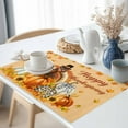thumbnail image 3 of Happy Thanksgiving Placemats Set of 1 Turkey Maple Leaf Pumpkin Sunflower Harvest Heat Insulated Linen Place Mats, Washable Stain-Proof Table Mats for Dining Tables Holiday Decor 13x19inch, 3 of 9