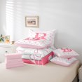 thumbnail image 5 of Homewish Dreamy Princess Letter B Bedding Comforter Set 7pcs, Girly Pink Ribbon Bow-tie King Bedding Sets, Teens Kids Girls Reversible Bed Sheets, Luxury Bedroom Decor, 5 of 7